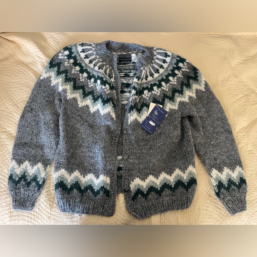 Helga Marin Icelandic 100% Wool Sweater New With Tags Size Small